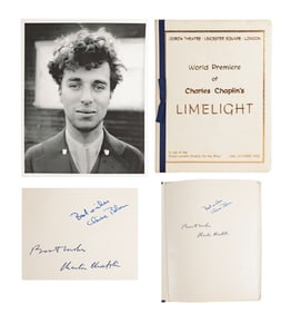 LIMELIGHT (1952) - Charlie Chaplin and Claire Bloom Autographed Leather-Bound World Premiere Program