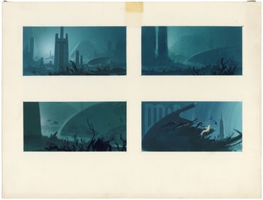 COCOON (1985) - Hand-Painted Ralph McQuarrie Production Thumbnail Illustrations Board