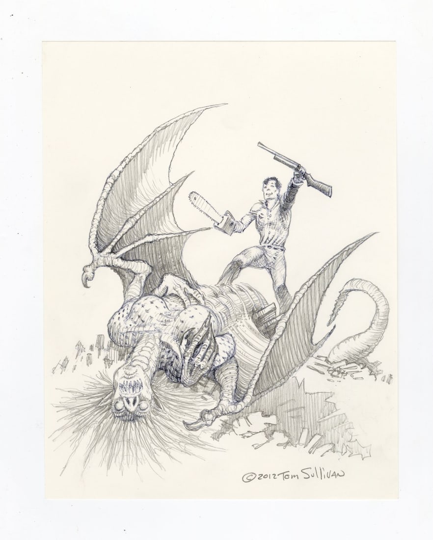 EVIL DEAD FRANCHISE (1981 - PRESENT) - Tom Sullivan Collection: Hand-Illustrated Tom Sullivan Ash (1 of 2)