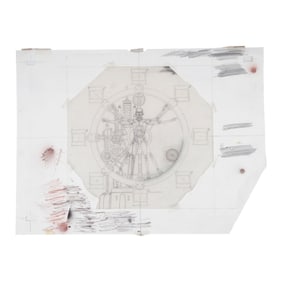 ROBOT VISIONS (1990) - Hand-Drawn Ralph McQuarrie da Vinci-Style Robot Cover Sketch