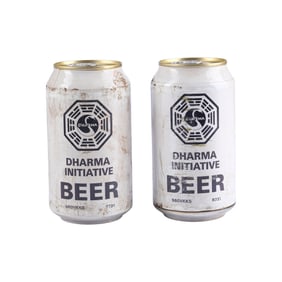 LOST (T.V. SERIES, 2004-2010) - Pair of Distressed Dharma Initiative Beer Cans
