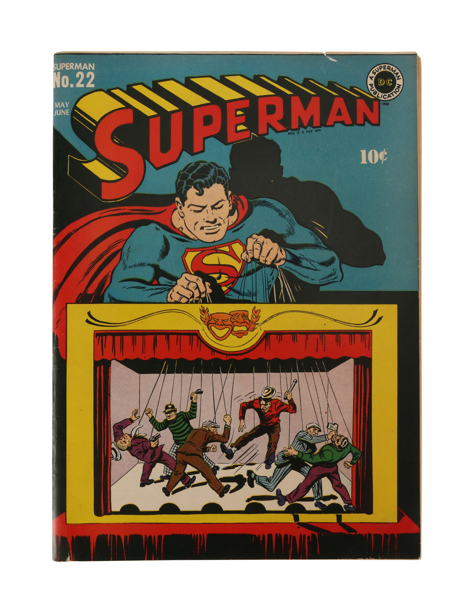 DC COMICS - Superman No. 22 US Edition: A US edition of issue No. 22 of Superman published by DC Comics in June 1943. Issue #22 was written by Jerry Siegel, with the artwork by John Sikela, Ed Dobrotka and Peter Riss in pencil and ink and t