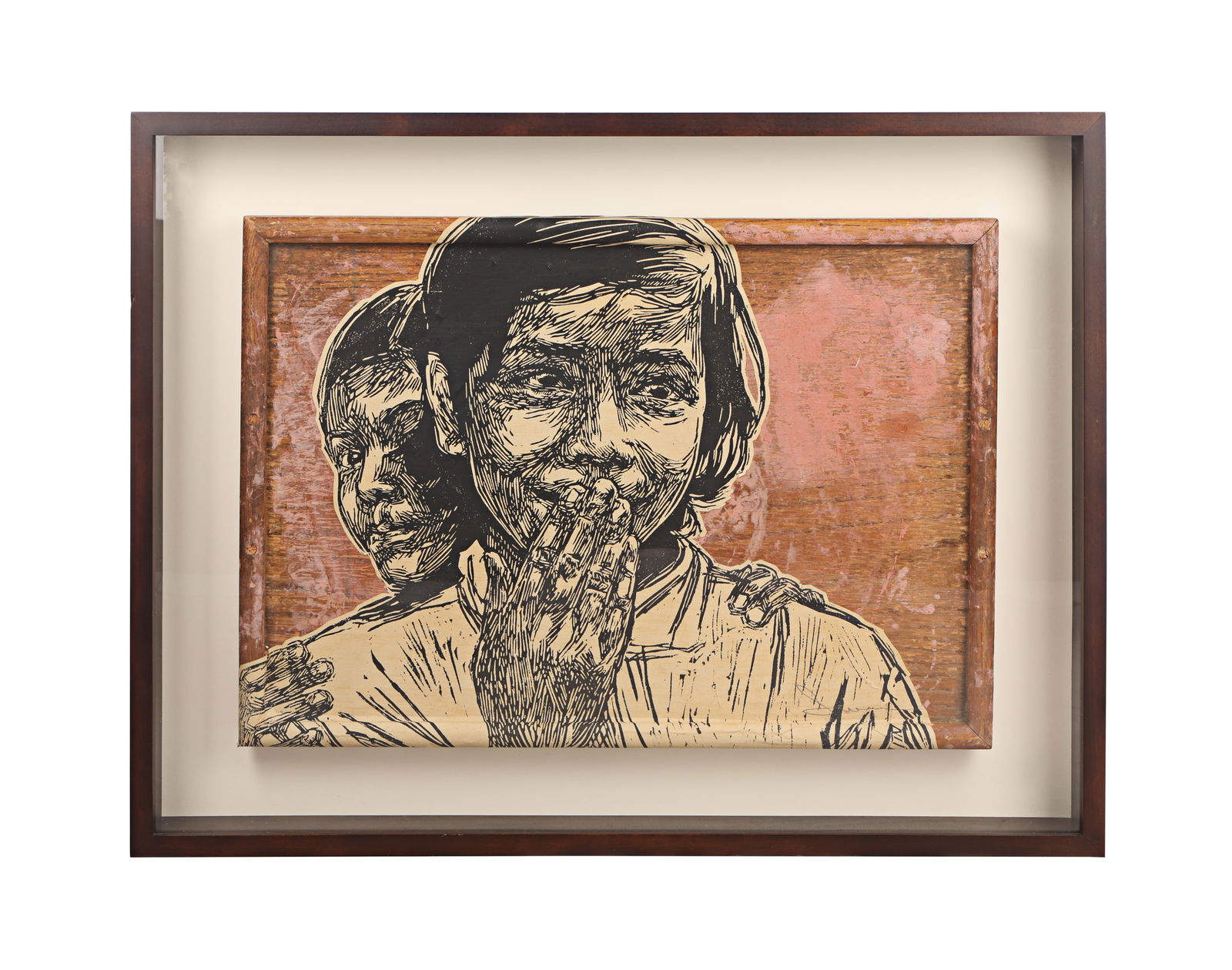 SWOON - Indian Girls, 2011: "Indian Girls" by Swoon (Caledonia Curry), USA b.1977- It depicts a portrait of two young girls that the artist saw during her travels across central India in 2008-2009. This piece was displayed in 20