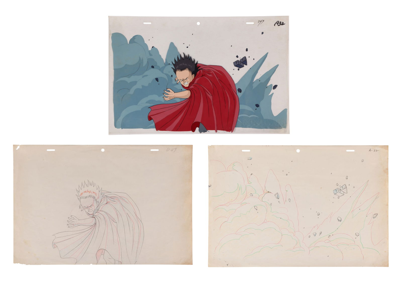 AKIRA (1988) - Two Tetsuo Production Cels with Matching Drawings (1 of 7)