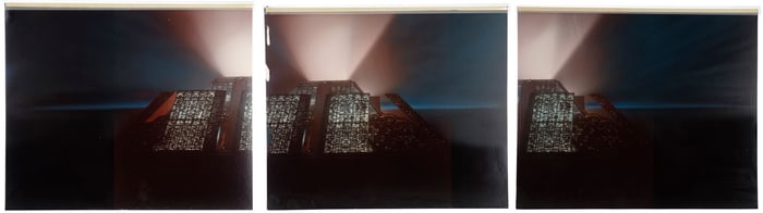 BLADE RUNNER (1982) - Set of Three Hand-Airbrushed, Board-Backed Visual Effects Tyrell Pyramid