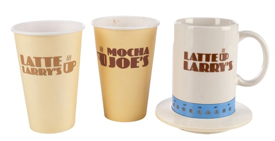 CURB YOUR ENTHUSIASM (T.V. SERIES, 2000 - 2024) - Light-Up Latte Larry's Mug and Cup with Mocha
