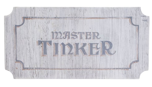ELF (2003) - Papa Elf's (Bob Newhart) Master Tinker Sign
