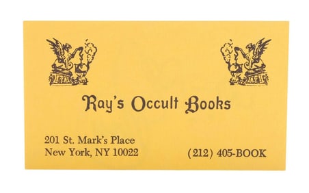 GHOSTBUSTERS II (1989) - Dan Aykroyd-Autographed Ray's Occult Books Business Card