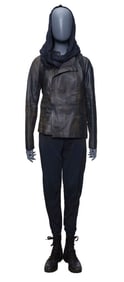 GHOSTED (2023) - Sadie Rhodes' Navy Blue Jacket Costume with Black Bag