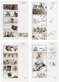 GLADIATOR (2000) - Set of Four Hand-Drawn Sylvain Despretz Arena Storyboards