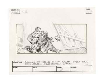 HOOK (1991) - Hand-Drawn "Smee Turns" Storyboard