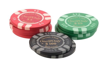 JAMES BOND: CASINO ROYALE (2006) - Collection of Nine One & Only Ocean Club Poker Chips