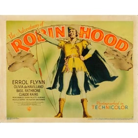 THE ADVENTURES OF ROBIN HOOD - Title Lobby Card (11" x 14"); Linen Finish; Fine