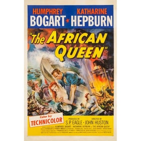 THE AFRICAN QUEEN - One Sheet (27" x 41"); Very Fine on Linen