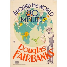 AROUND THE WORLD IN 80 MINUTES WITH DOUGLAS FAIRBANKS - One Sheet (28.25" x 41"); Fine+ on Linen
