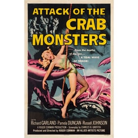 ATTACK OF THE CRAB MONSTERS - One Sheet (27" x 41"); Very Good+ on Linen