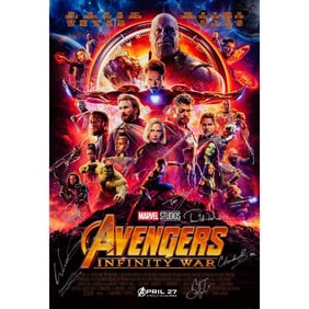 AVENGERS: INFINITY WAR - One Sheet (27" x 40") Signed by the late Chadwick Boseman and Paul Bettany,