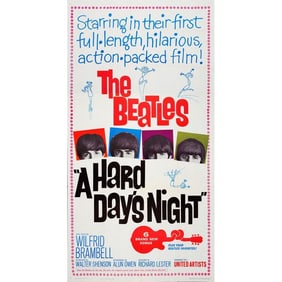 THE BEATLES: A HARD DAY'S NIGHT - Three Sheet (41" x 79"); Near Mint Folded