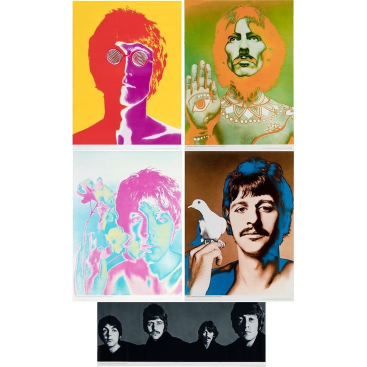 THE BEATLES: SPECIAL "LOOK" MAGAZINE PRINTS BY RICHARD AVEDON - Commercial Posters (5) (23" x 31": THE BEATLES: SPECIAL "LOOK" MAGAZINE PRINTS BY RICHARD AVEDON Commercial Posters (5) (23" x 31" (4), 40" x 14" (1) ; Near Mint Rolled; Photographed by Richard Avedon NEMS Enterprises Ltd., 1967