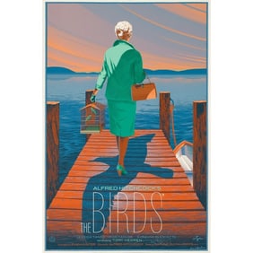 THE BIRDS - Limited Edition Screen Print (24" x 36") Signed by Tippi Hedren and Laurent Durieux