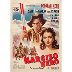 BLACK NARCISSUS - Italian Two Fogli (39" x 55"); Fine+ on Linen