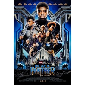 BLACK PANTHER - One Sheet (27" x 40") Signed by the late Chadwick Boseman, Michael B. Jordan, and
