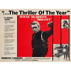 BULLITT - British Quad (40" x 30"); First Release, Review Style; Very Fine- Folded