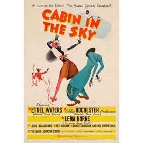 CABIN IN THE SKY - One Sheet (27" x 41") Signed by Al Hirschfeld (Beckett COA); Style C; Very Fine