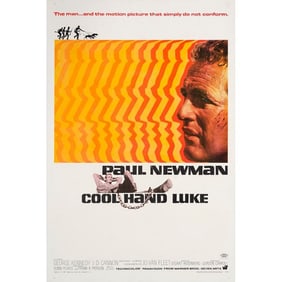 COOL HAND LUKE - One Sheet (27" x 41"); Very Fine- on Linen