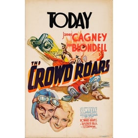 THE CROWD ROARS - Window Card (14" x 22"); Very Fine-