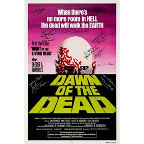 DAWN OF THE DEAD - One Sheet (27" x 41") Signed by George Romero, Christine Romero, David Crawford,