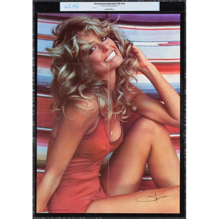 FARRAH FAWCETT - Commercial Pin-Up Poster (20" x 28") (CAG COA); Personally Owned by Farrah Fawcett; (1 of 1)