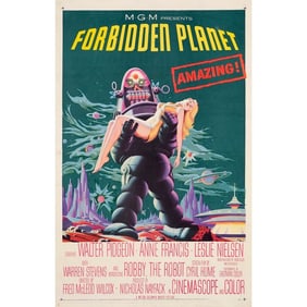 FORBIDDEN PLANET - One Sheet (27" x 41"); Fine+ on Linen