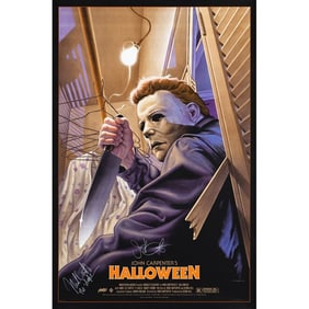 HALLOWEEN - Limited Edition Screen Print (24" x 36") Signed by John Carpenter, Nick Castle and Jason
