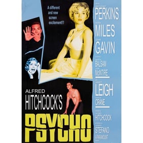 HITCHCOCK - Prop "Psycho" Full-Bleed One Sheet Poster (27" x 39") (LOA from Propmaster); Very Fine-