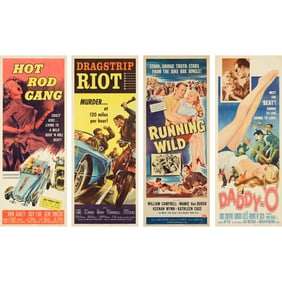 HOT ROD GANG AND OTHERS LOT - Insert (4) (14" x 36"); Very Fine- Rolled