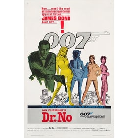 JAMES BOND: DR. NO - One Sheet (27" x 41"); "Yellow Smoke "Style; Very Fine- on Linen