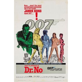 JAMES BOND: DR. NO - One Sheet (27" x 41"); White Smoke Style; Very Fine- Folded