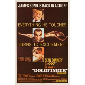 JAMES BOND: GOLDFINGER - One Sheet (27" x 41"); Very Fine- on Linen