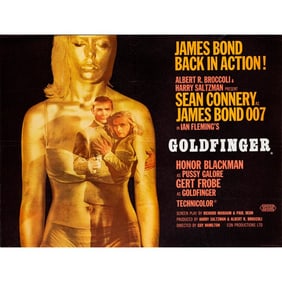 JAMES BOND: GOLDFINGER - Full-Bleed British Quad (40" x 30"); Country-of-Origin, Style A; Very Fine