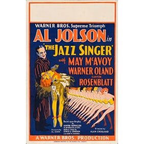 THE JAZZ SINGER - Window Card (14" x 22"); Stone Lithograph; Fine+