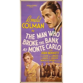 THE MAN WHO BROKE THE BANK AT MONTE CARLO - Three Sheet (41" x 79.5"); Style A, Stone Lithograph;