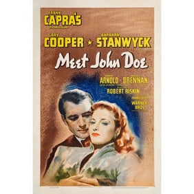 MEET JOHN DOE - One Sheet (27" x 41"); Fine+ on Linen