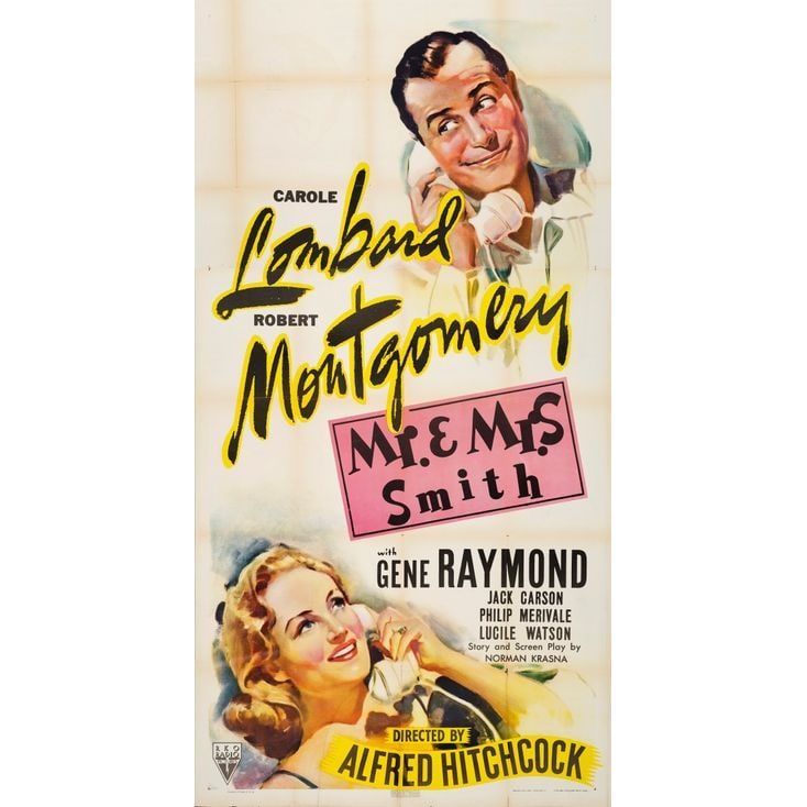 MR. & MRS. SMITH - Three Sheet (41" x 79"); Style A; Very Fine Folded: MR. & MRS. SMITH Three Sheet (41" x 79"); Style A ; Very Fine Folded RKO, 1941 Carole Lombard and Robert Montgomery co-star as Mr. and Mrs. Smith in this delightful "