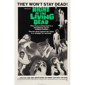NIGHT OF THE LIVING DEAD - One Sheet (27" x 41"); Fine+ on Linen