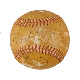 THE PRIDE OF THE YANKEES - Baseball in Acrylic Display Box (3.25" x 3.25" x 3.25") Signed by Hall of