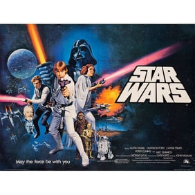 STAR WARS: A NEW HOPE - Full-Bleed British Quad (40" x 30"); First Printing; Very Fine+ on Linen