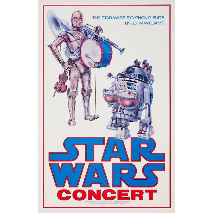 STAR WARS: A NEW HOPE - One Sheet (24" x 37"); Symphonic Suite Concert By John Williams; Very Fine-: STAR WARS: A NEW HOPE One Sheet (24" x 37"); Symphonic Suite Concert By John Williams ; Very Fine- on Cardstock 20th Century Fox, 1978 In November 1977, a series of c