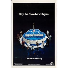 STAR WARS: A NEW HOPE - One Sheet (27" x 41"); First Anniversary, Birthday Cake Style; Very Fine-