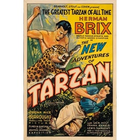 THE NEW ADVENTURES OF TARZAN - One Sheet (27" x 41"); From the Bradleigh Vinson Collection; Fine+ on